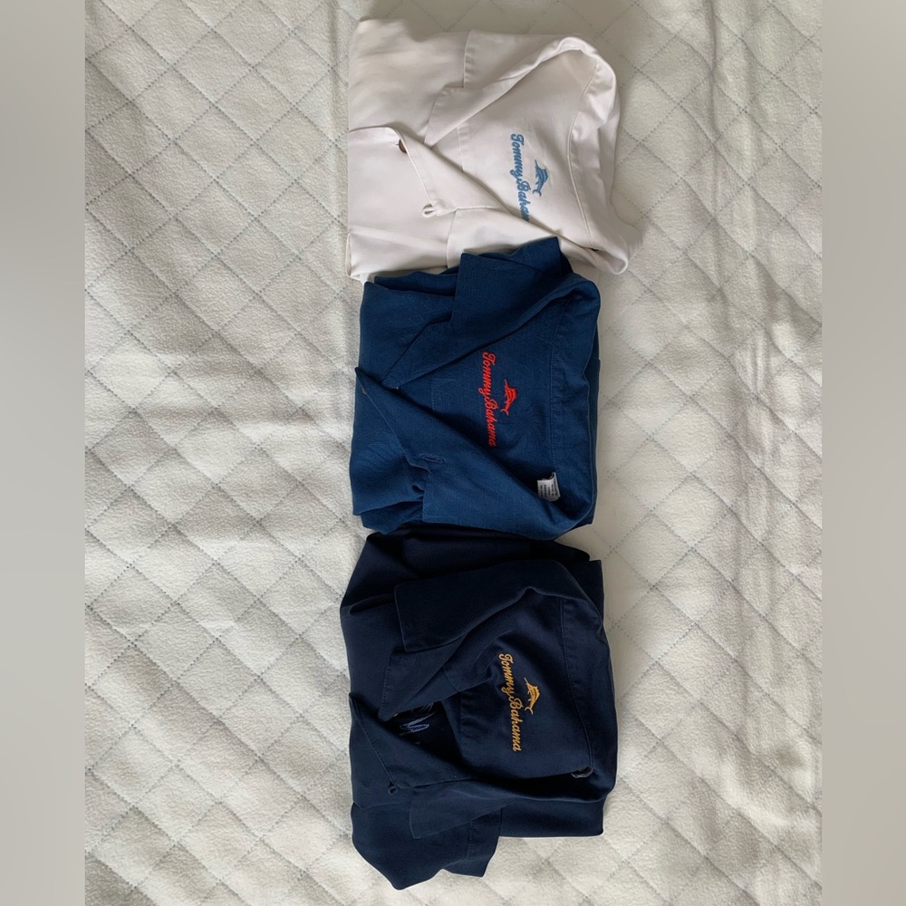 Lot of 3 Tommy Bahama 100% Silk Shirts